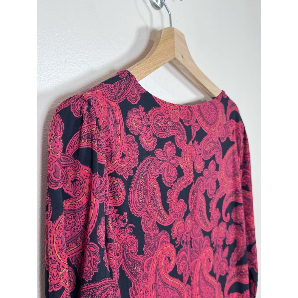 Tommy Hilfiger Womens Dress Paisley Ruffle Hem 14 Career Office Business Preppy - Picture 8 of 11